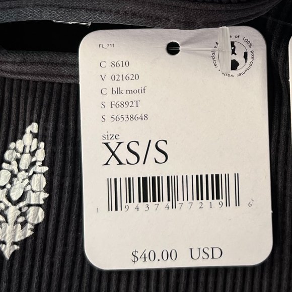 NWT! Free People Happiness Runs Square Neck Crop Tank / Washed Black XS/S - Picture 6 of 6